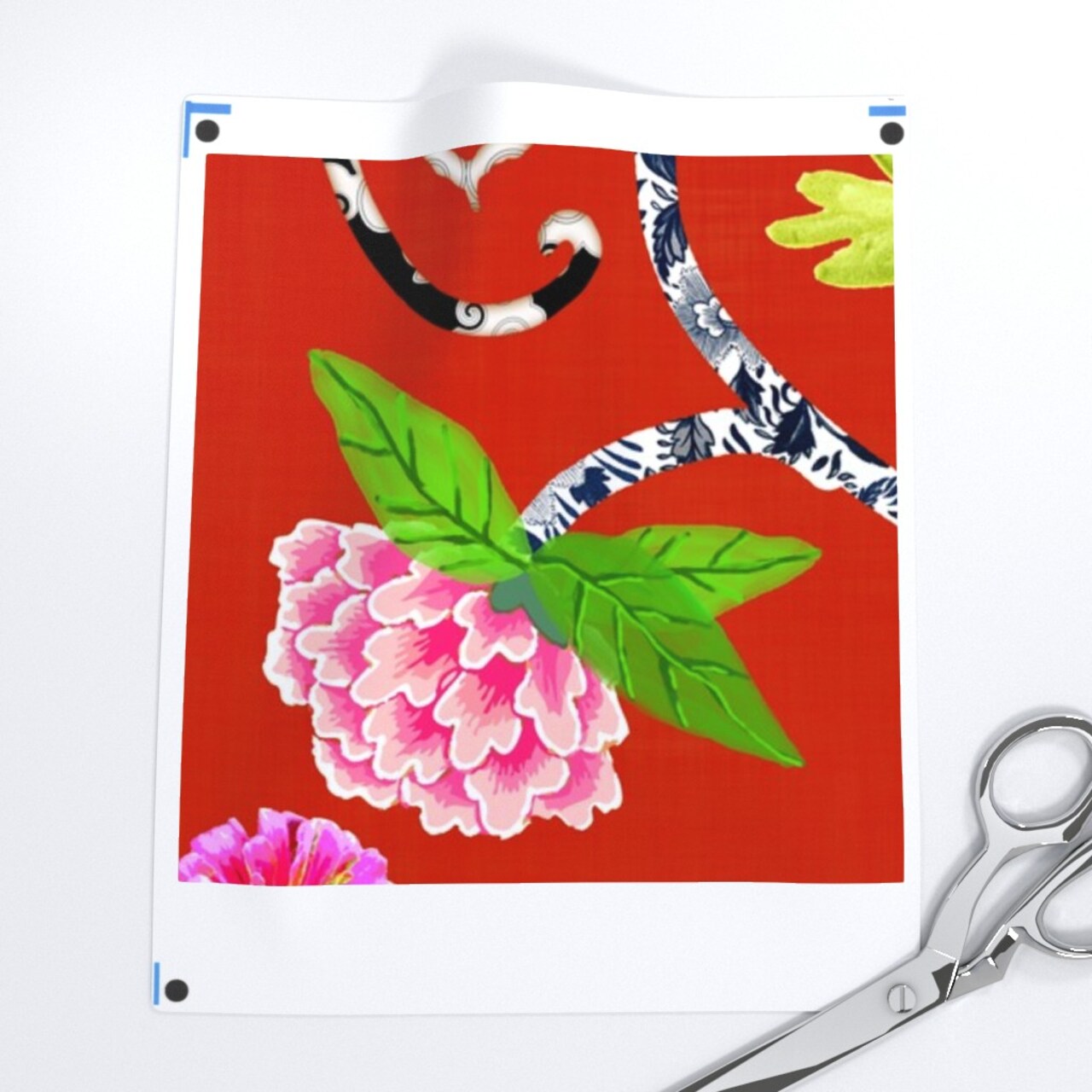 Chinoiserie Maximalist Red Whimsical Monkey Tropical Leopard Botanical Custom Removable Wallpaper by Spoonflower Peel & Stick Wallpaper 2FT Wide